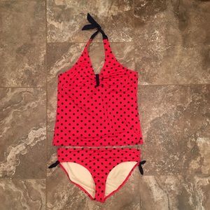 Lands’ End girls size 16+ polka dot tankini